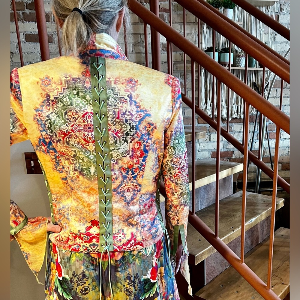 Beautiful Boho Chic brand mixed floral and patterned blazer